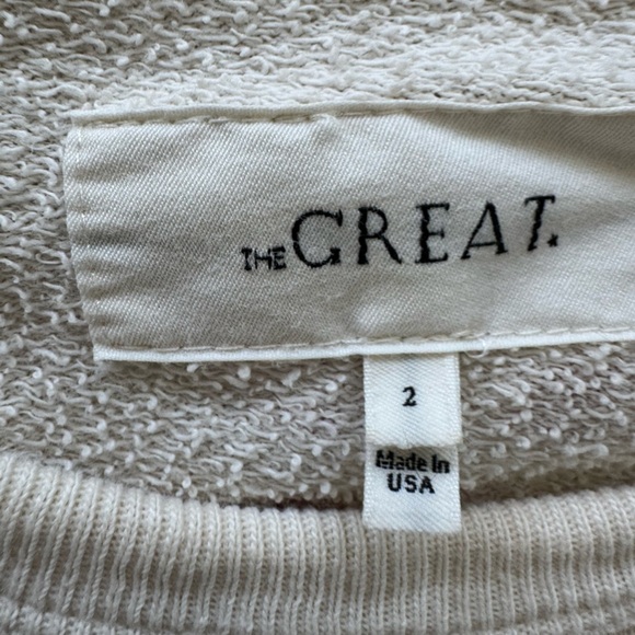 The Great college sweatshirt in washed white with western floral. Size 2 /M - Picture 7 of 11